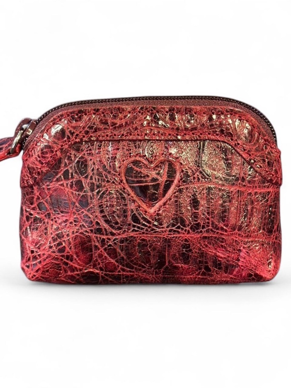 Brighton Red Heart-Detail Leather coin purse